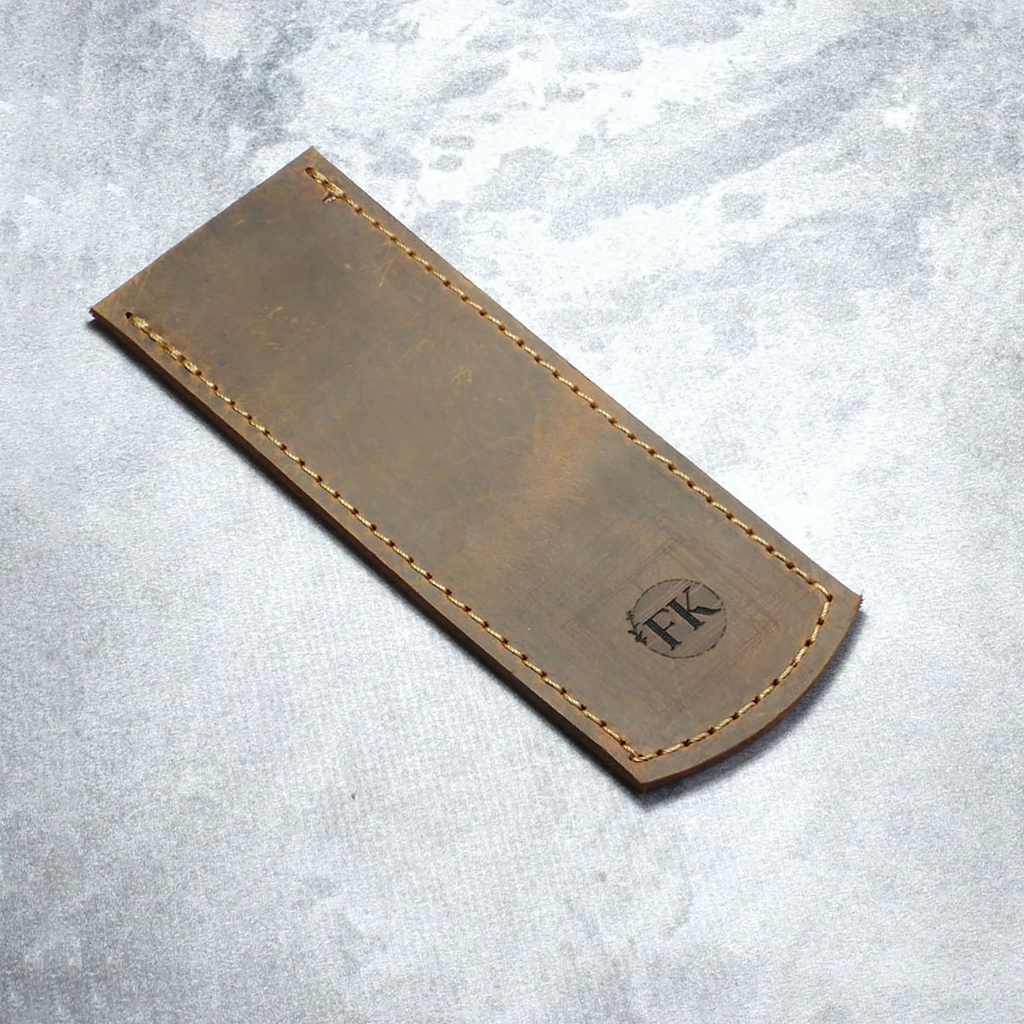 LKS-3 / Custom Leather Knife Sheath โ Handcrafted with Name or Logo Engraving