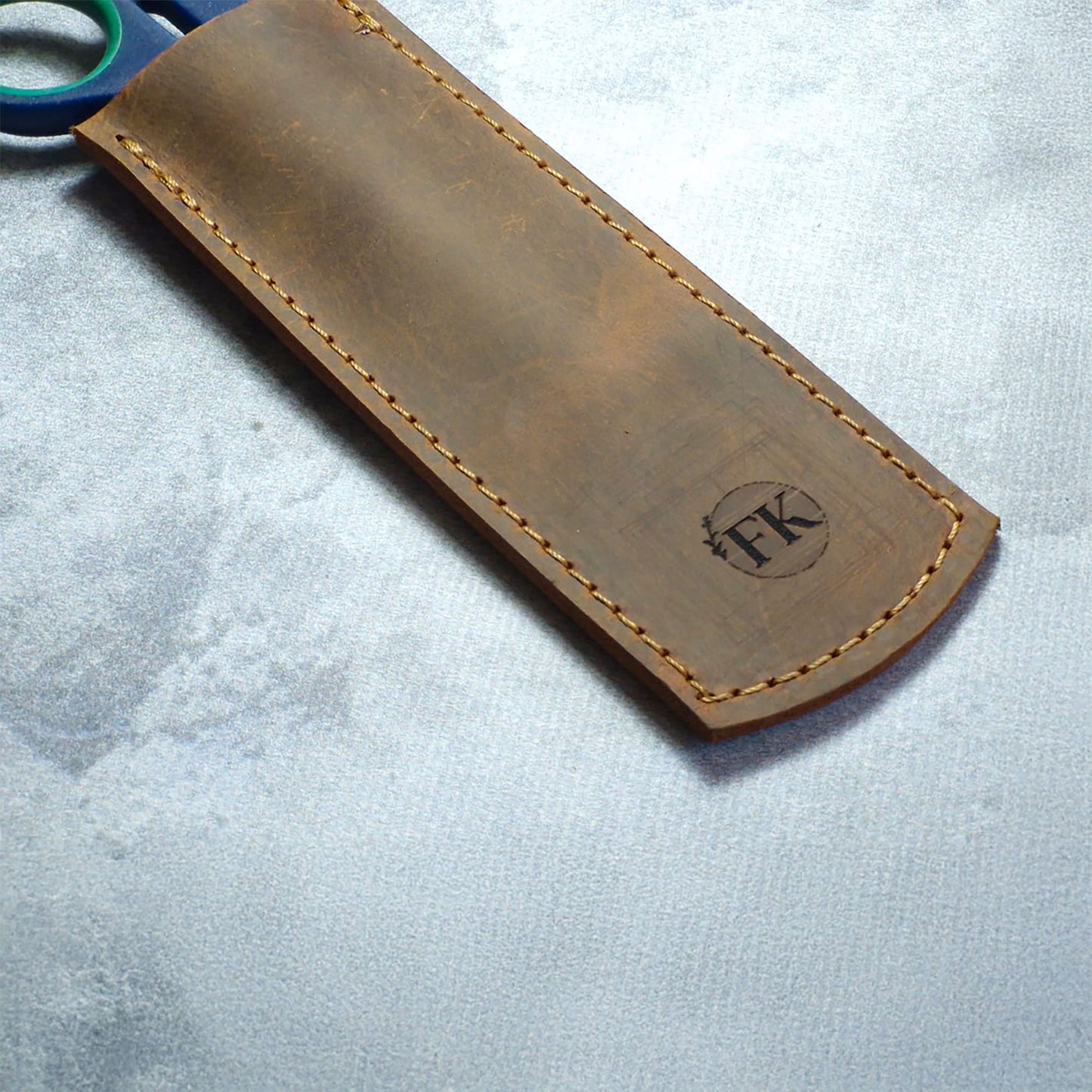 LKS-3 / Custom Leather Knife Sheath โ Handcrafted with Name or Logo Engraving