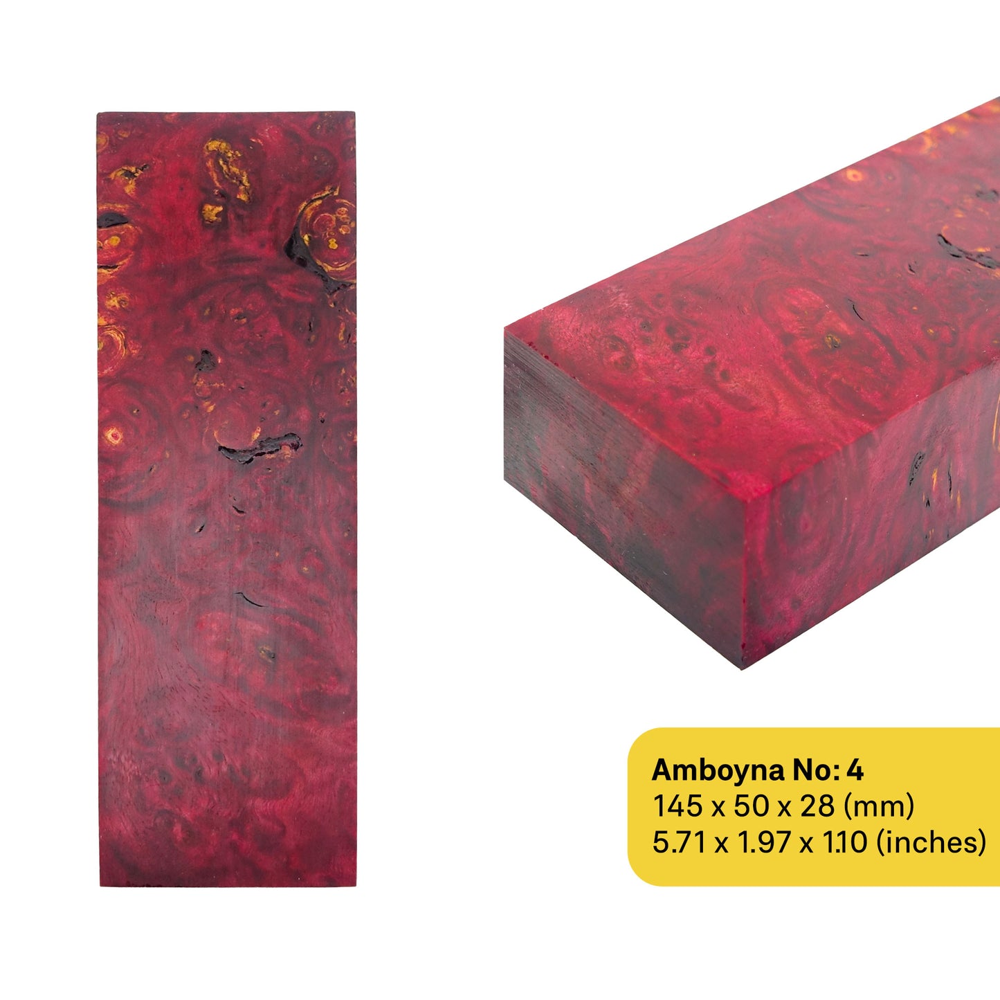 Amboyna Stabilized Wood Blanks (April 2025 Edition)