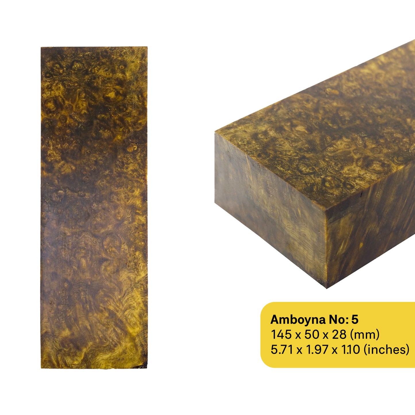 Amboyna Stabilized Wood Blanks (April 2025 Edition)