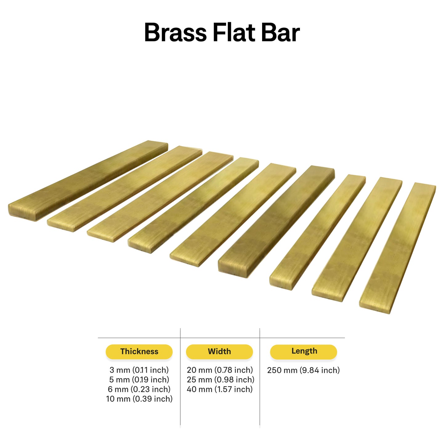 Brass Flat Bar Rods Custom Size Options