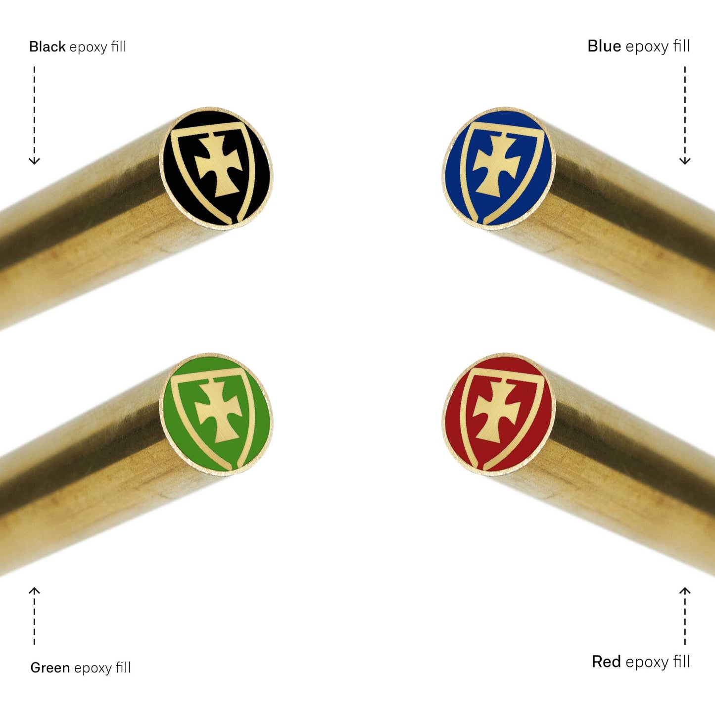 Cross And Shield - EDM Mosaic Knife Pin - 3063