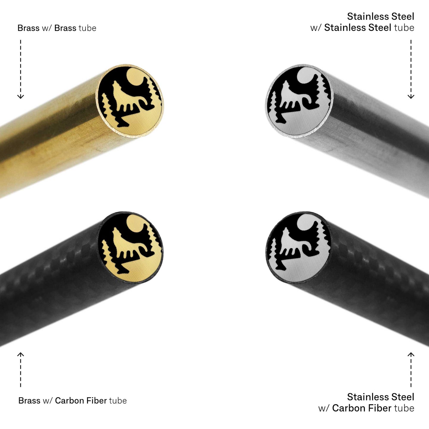 Wolf And Moonlight - EDM Mosaic Knife Pin - 5004