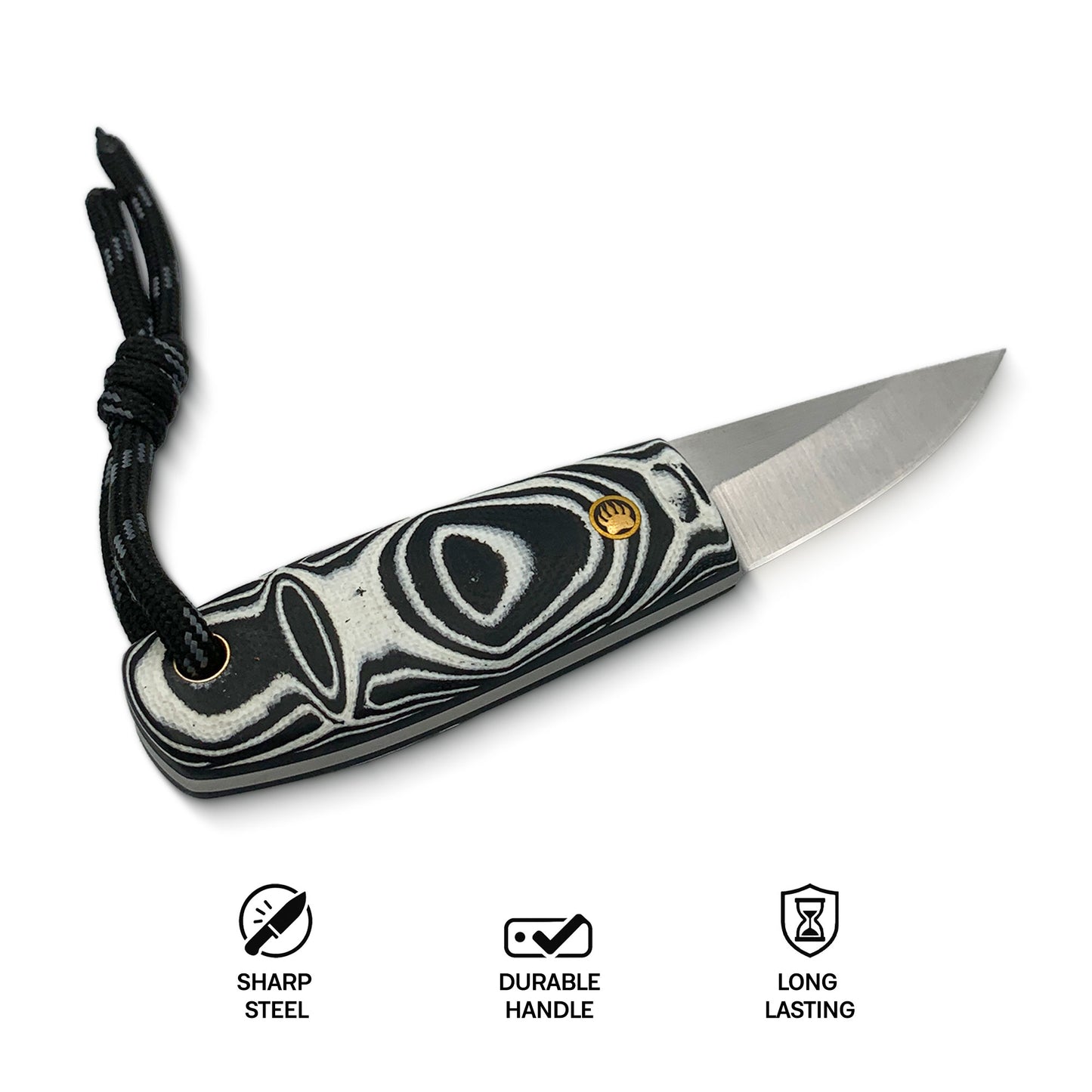 Lumi - Traditional Finnish Puukko Knife with G10 Micarta Handle & Leather Sheath