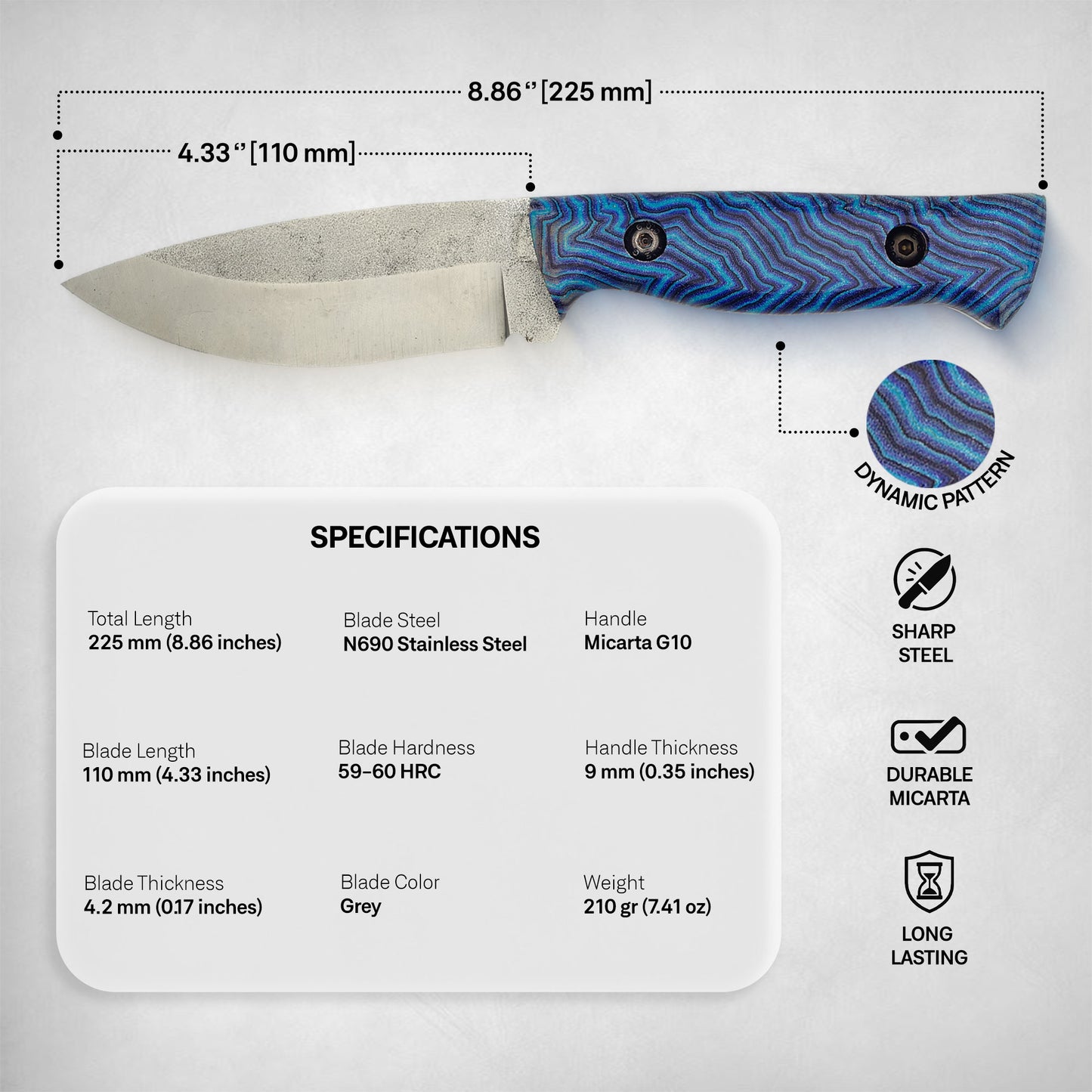 Toxic | Handcrafted Knives with Durable Micarta Handle – Precision, Strength & Style