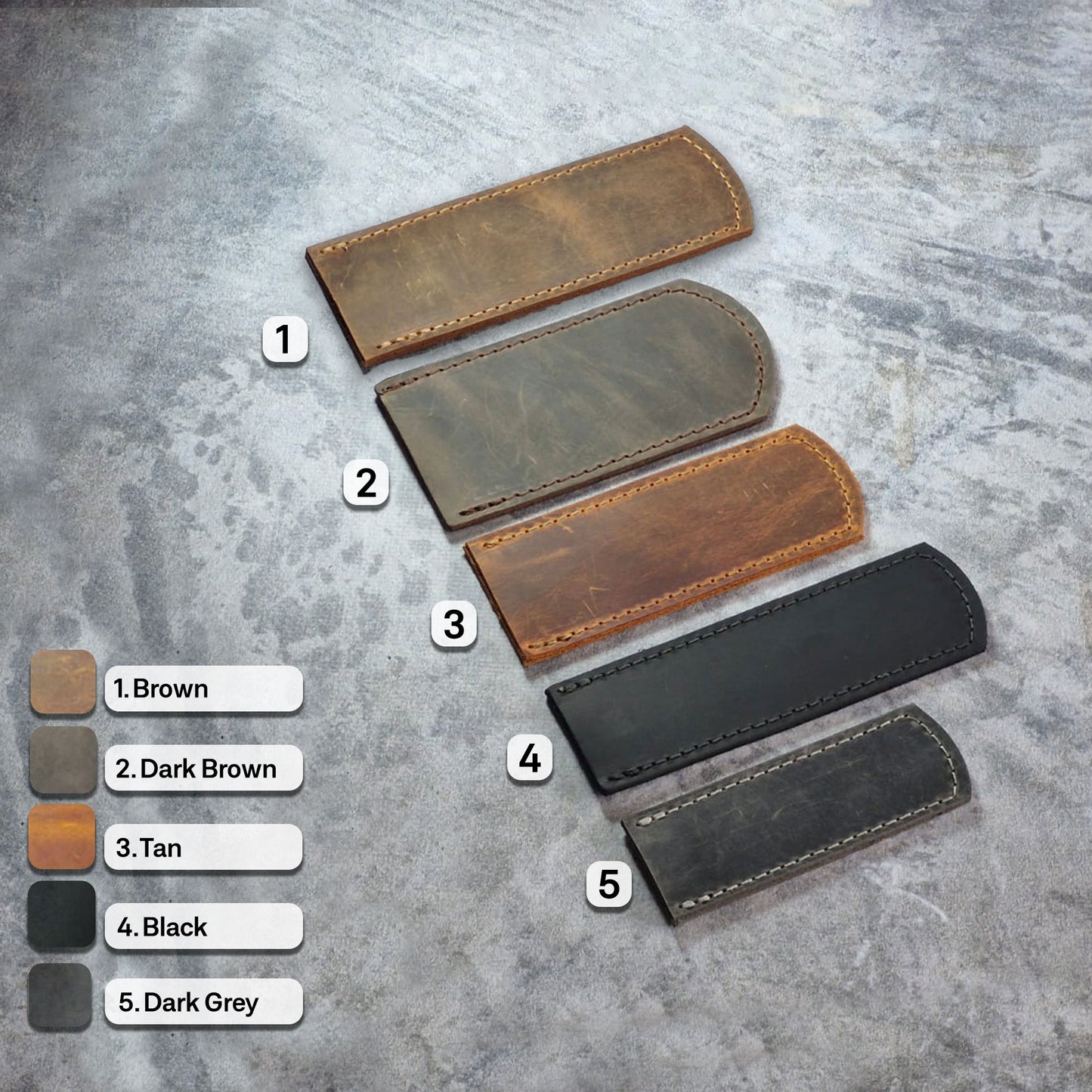 LKS-3 / Custom Leather Knife Sheath – Handcrafted with Name or Logo Engraving