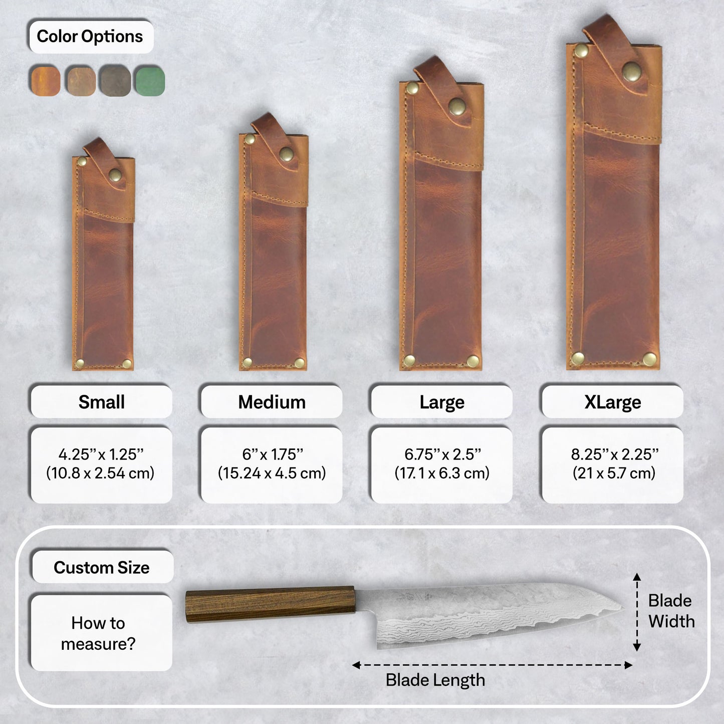 LKS-2 / Custom Leather Knife Sheath – Handcrafted with Name or Logo Engraving