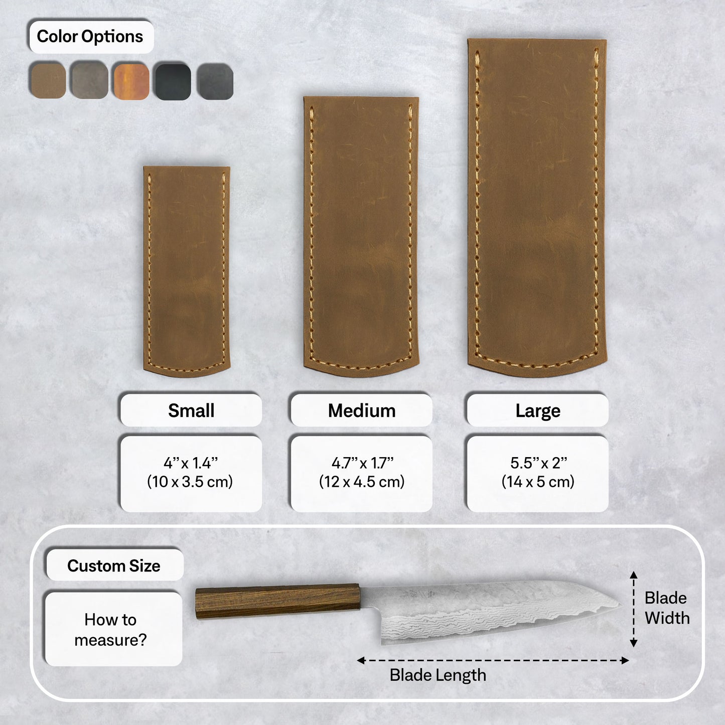 LKS-3 / Custom Leather Knife Sheath – Handcrafted with Name or Logo Engraving