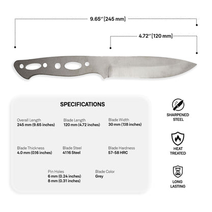 4116 Steel Blade Blank - 10