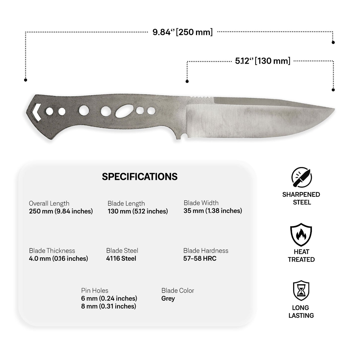 4116 Steel Blade Blank - 12