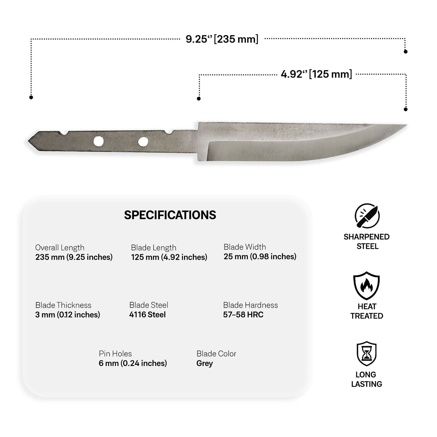 4116 Steel Blade Blank - 1