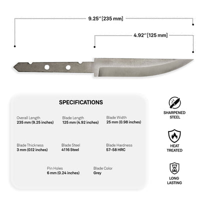 4116 Steel Blade Blank - 1