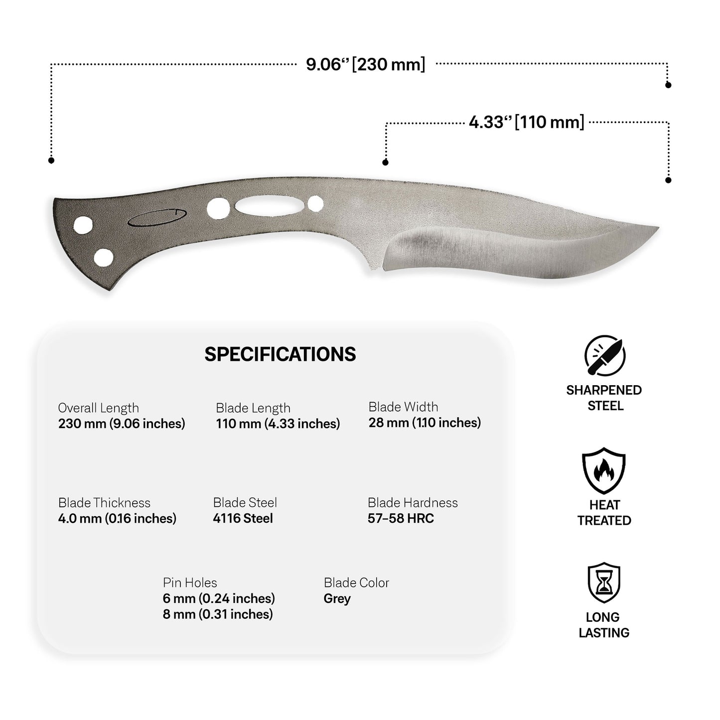 4116 Steel Blade Blank - 2