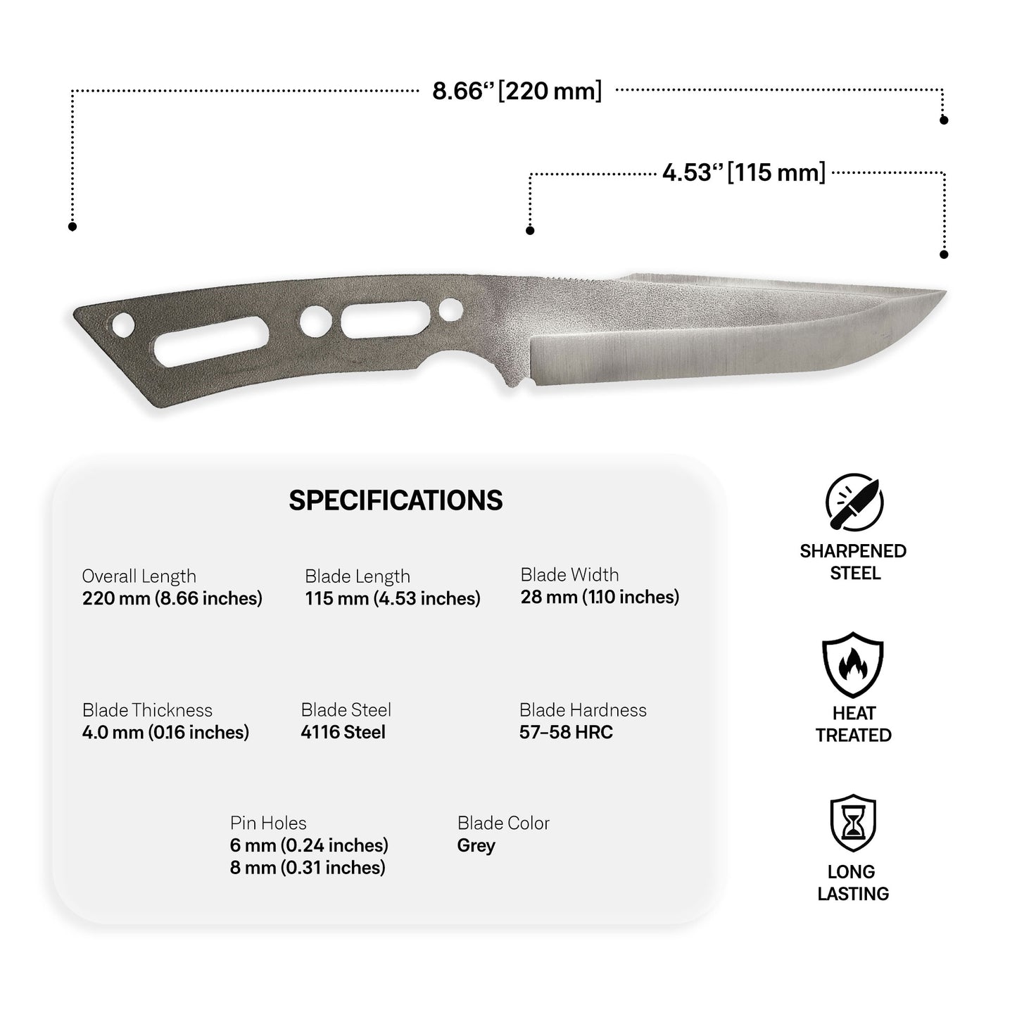4116 Steel Blade Blank - 3