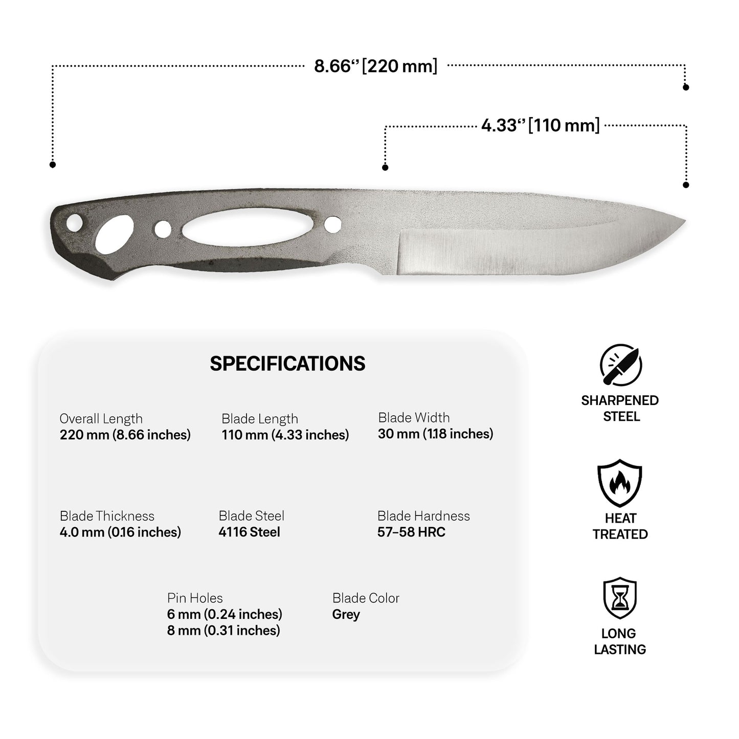 4116 Steel Blade Blank - 5