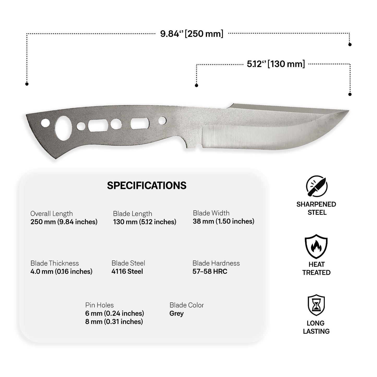 4116 Steel Blade Blank - 8