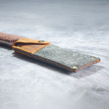 LKS-1 / Custom Leather Knife Sheath – Handcrafted with Name or Logo Engraving