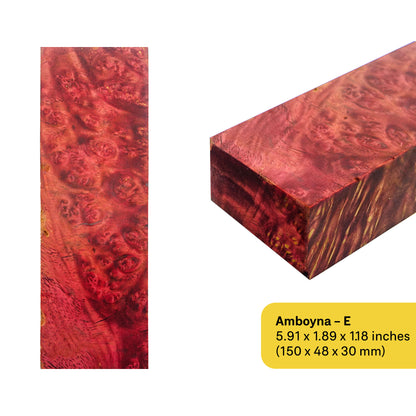 Amboyna Stabilized Wood Blanks (December 2024 Edition)