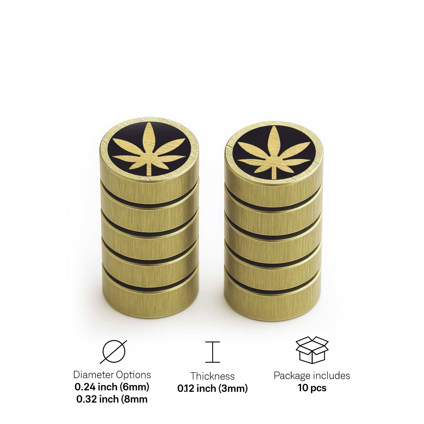 Cannabis Leaf - Mini Pins as Guitar Dots