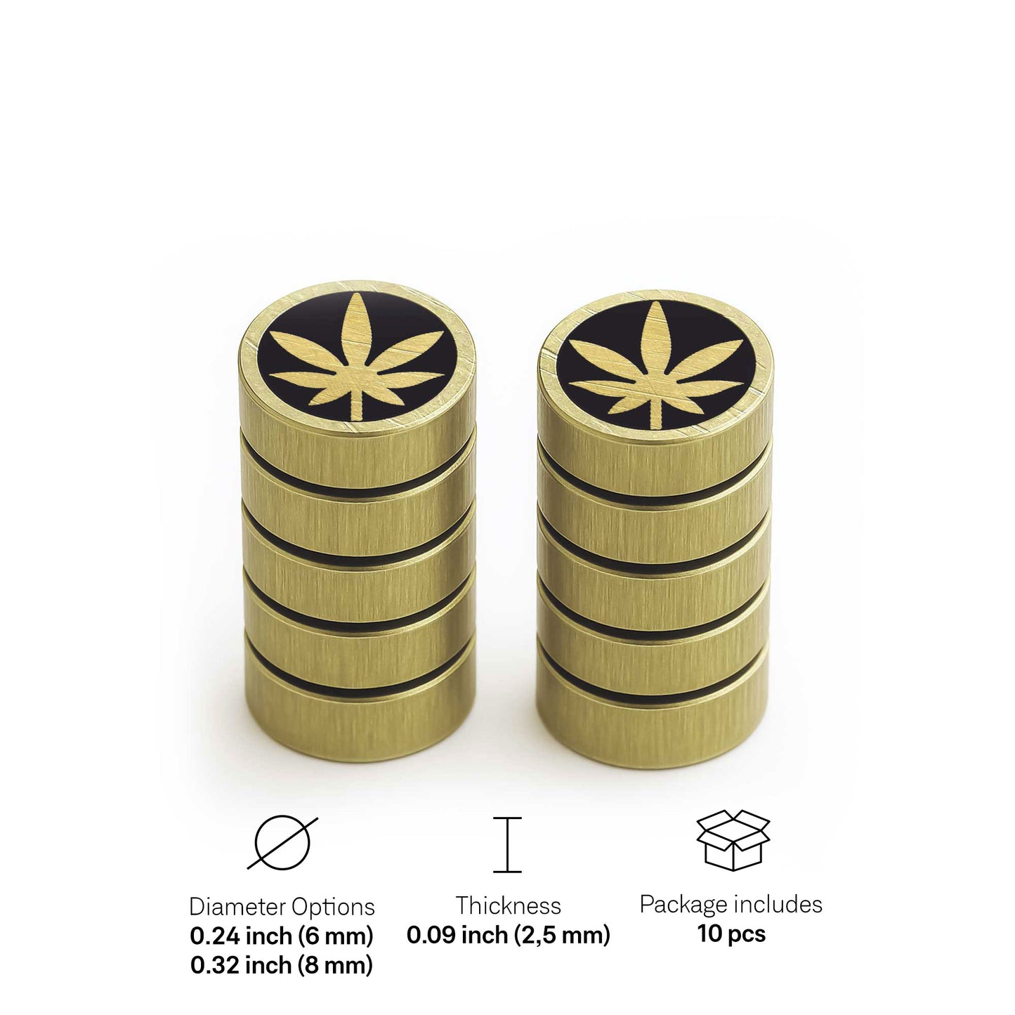 Cannabis Leaf - Mini Pins as Guitar Dots