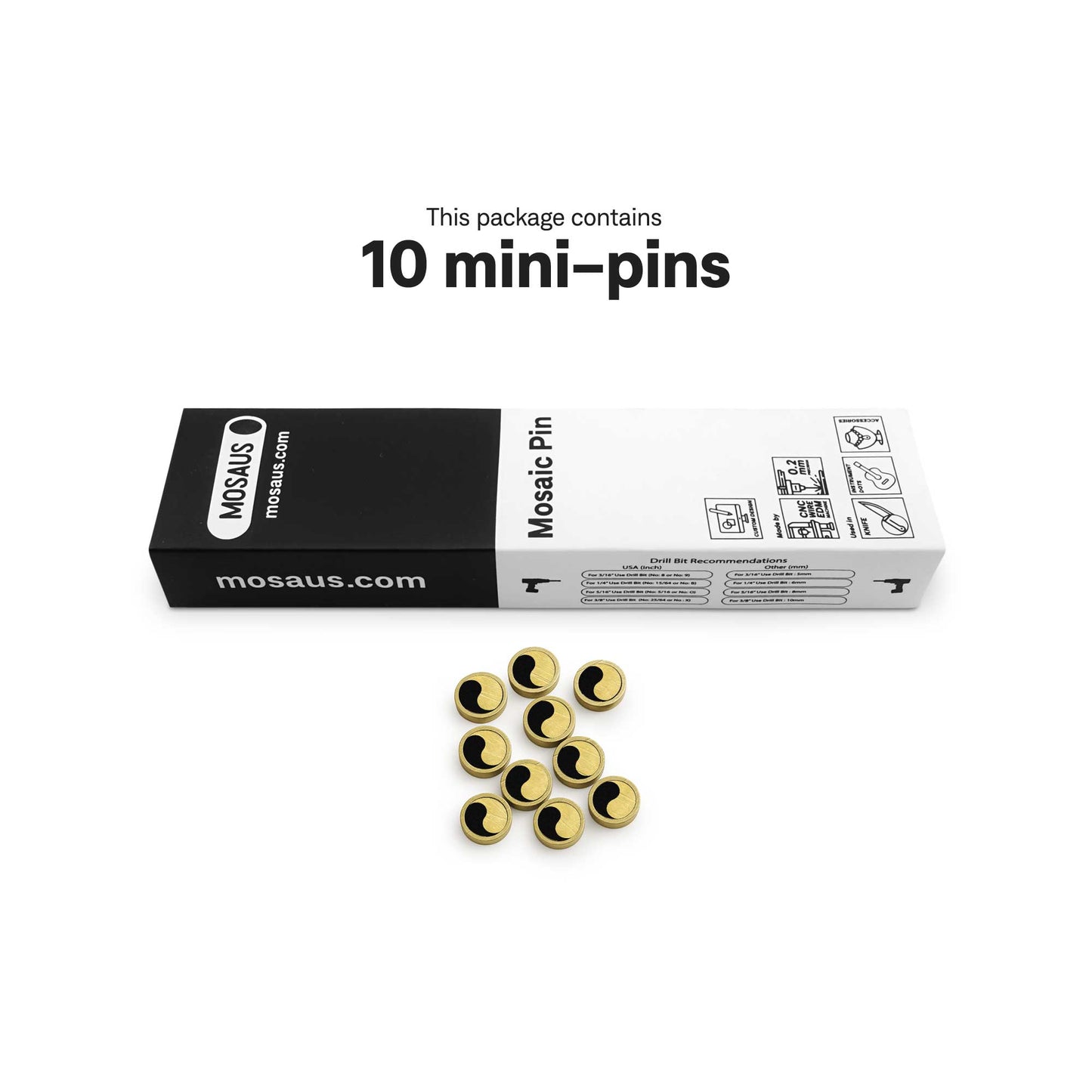 Yin Yang Symbol - Mini Pins as Guitar Dots
