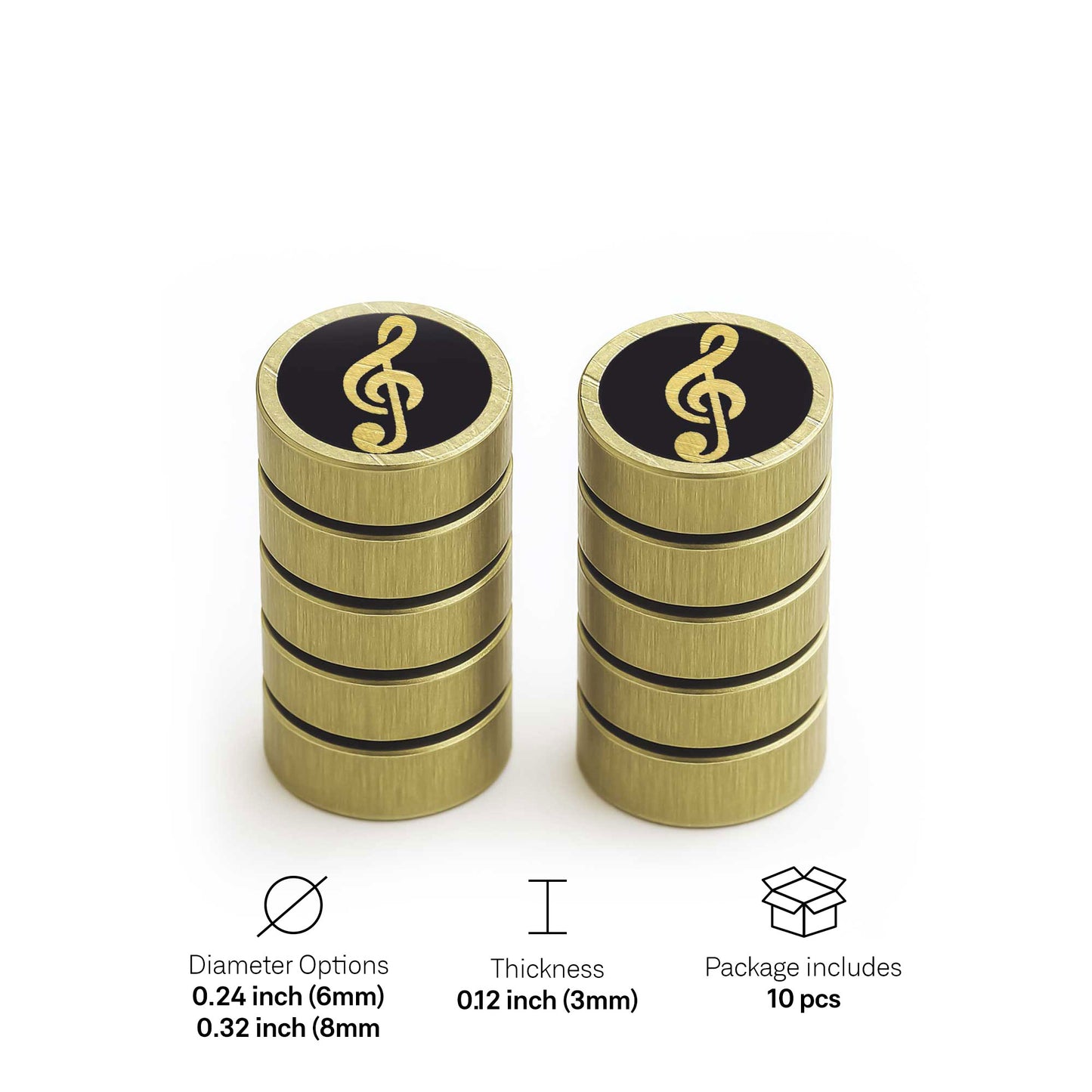 Treble Clef - Mini Pins as Guitar Dots