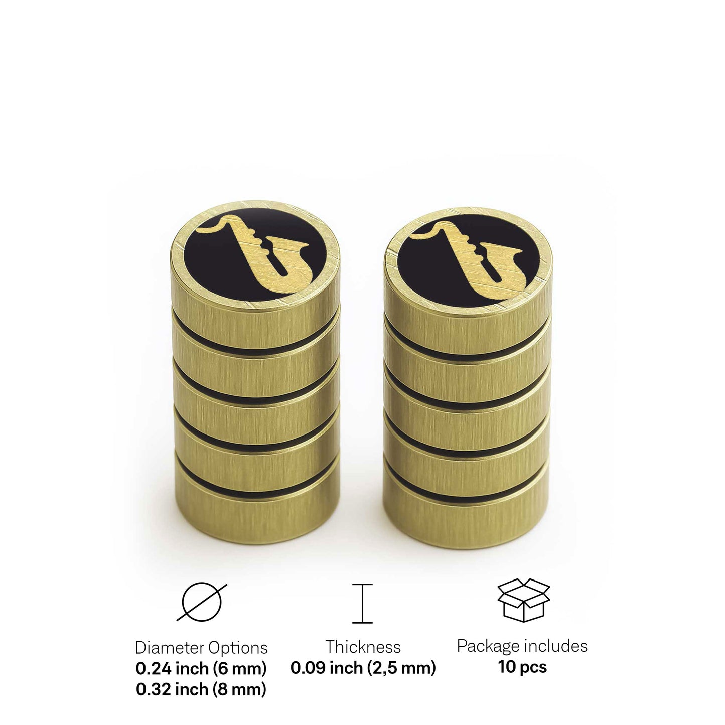 Saxophone - Mini Pins as Guitar Dots