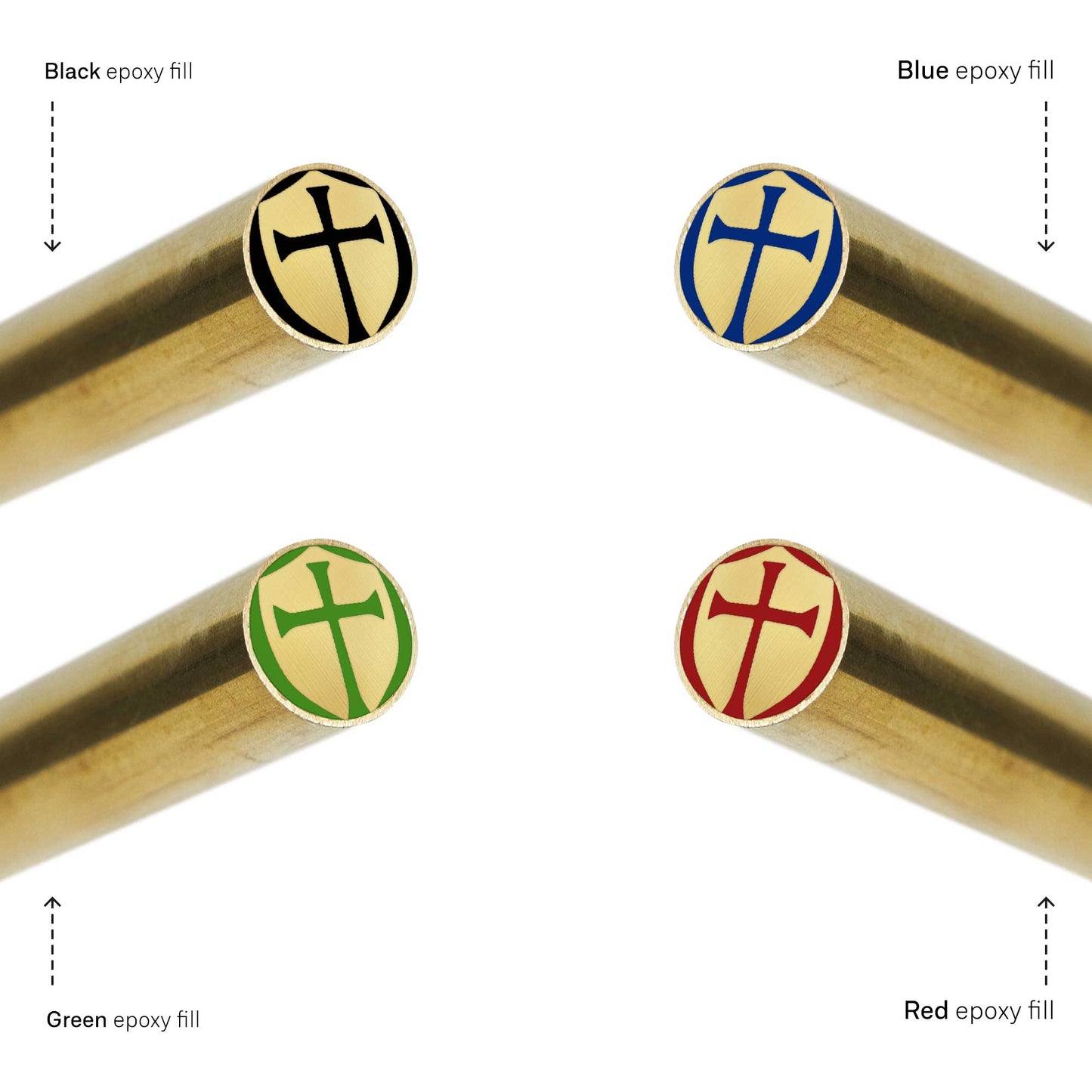 Cross And Shield 3131 - EDM Mosaic Knife Pin