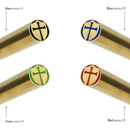 Cross And Shield 3131 - EDM Mosaic Knife Pin