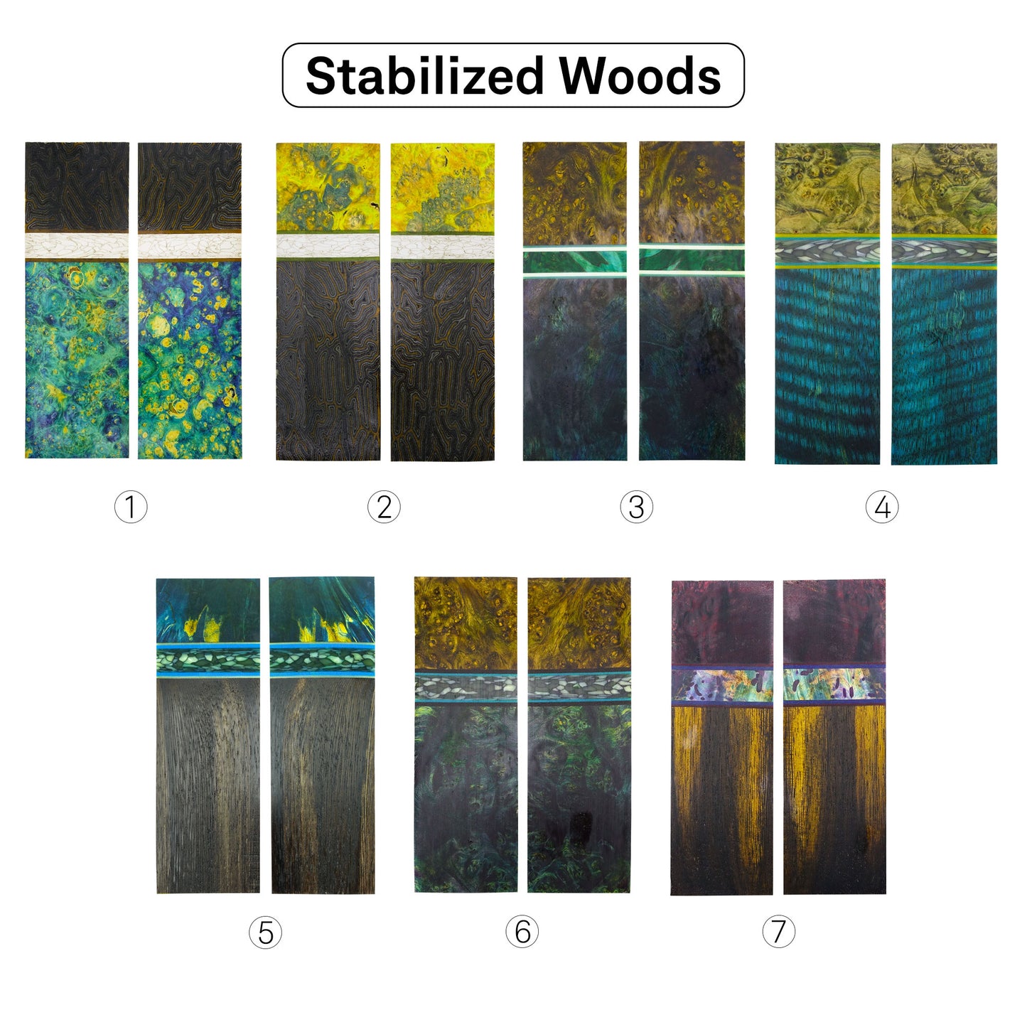 Exotic Stabilized Wood Scales (February 2025 Edition)