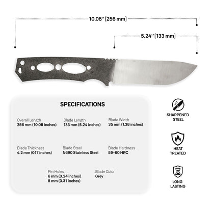N690 Steel Blade Blank - 18