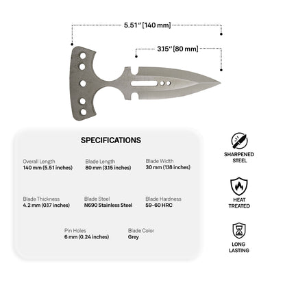 N690 Steel Blade Blank - 2