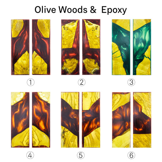 Olive Woods & Epoxy Hybrid Blank Set