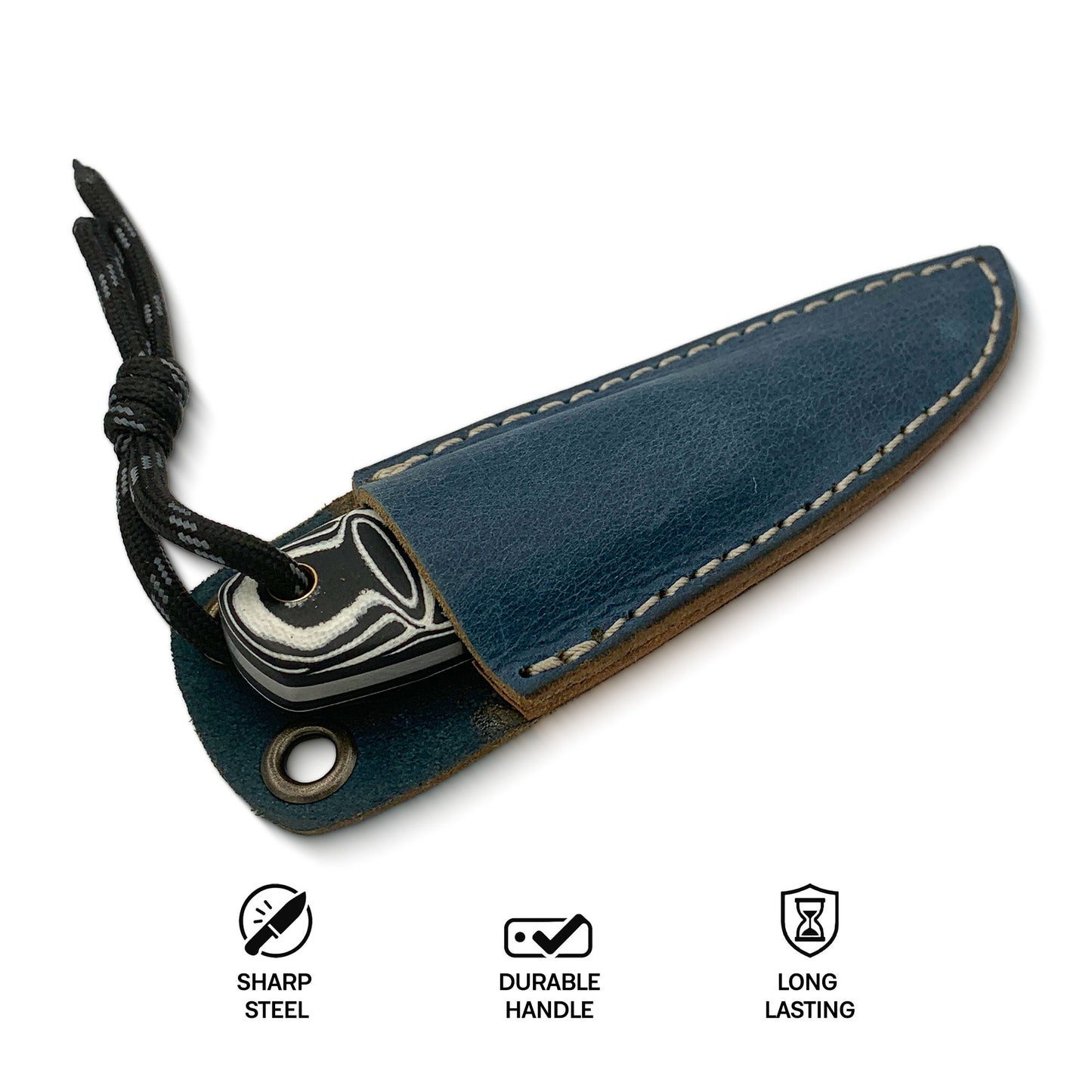 Lumi - Traditional Finnish Puukko Knife with G10 Micarta Handle & Leather Sheath
