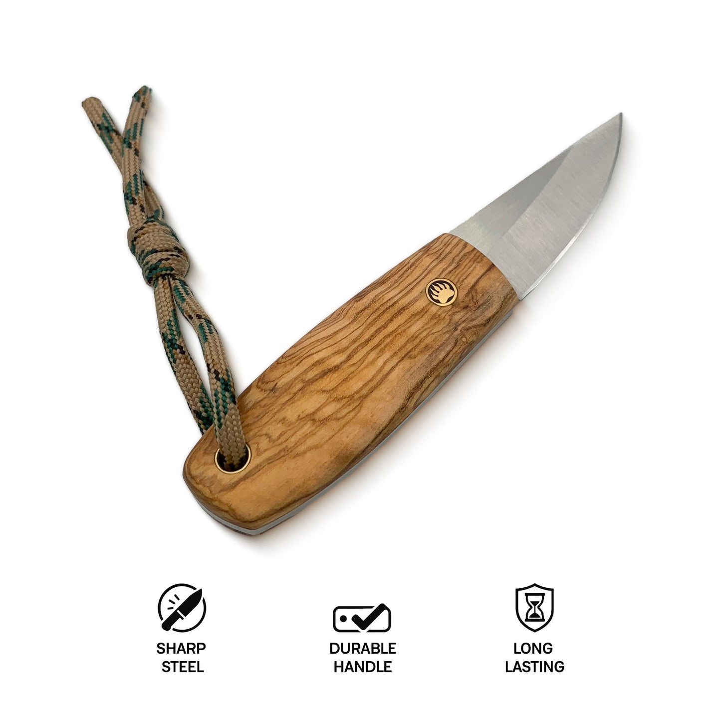 Sarka - Traditional Finnish Puukko Knife with Olive Handle & Leather Sheath