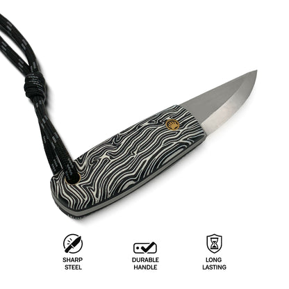 Savu - Traditional Finnish Puukko Knife with G10 Micarta Handle & Leather Sheath