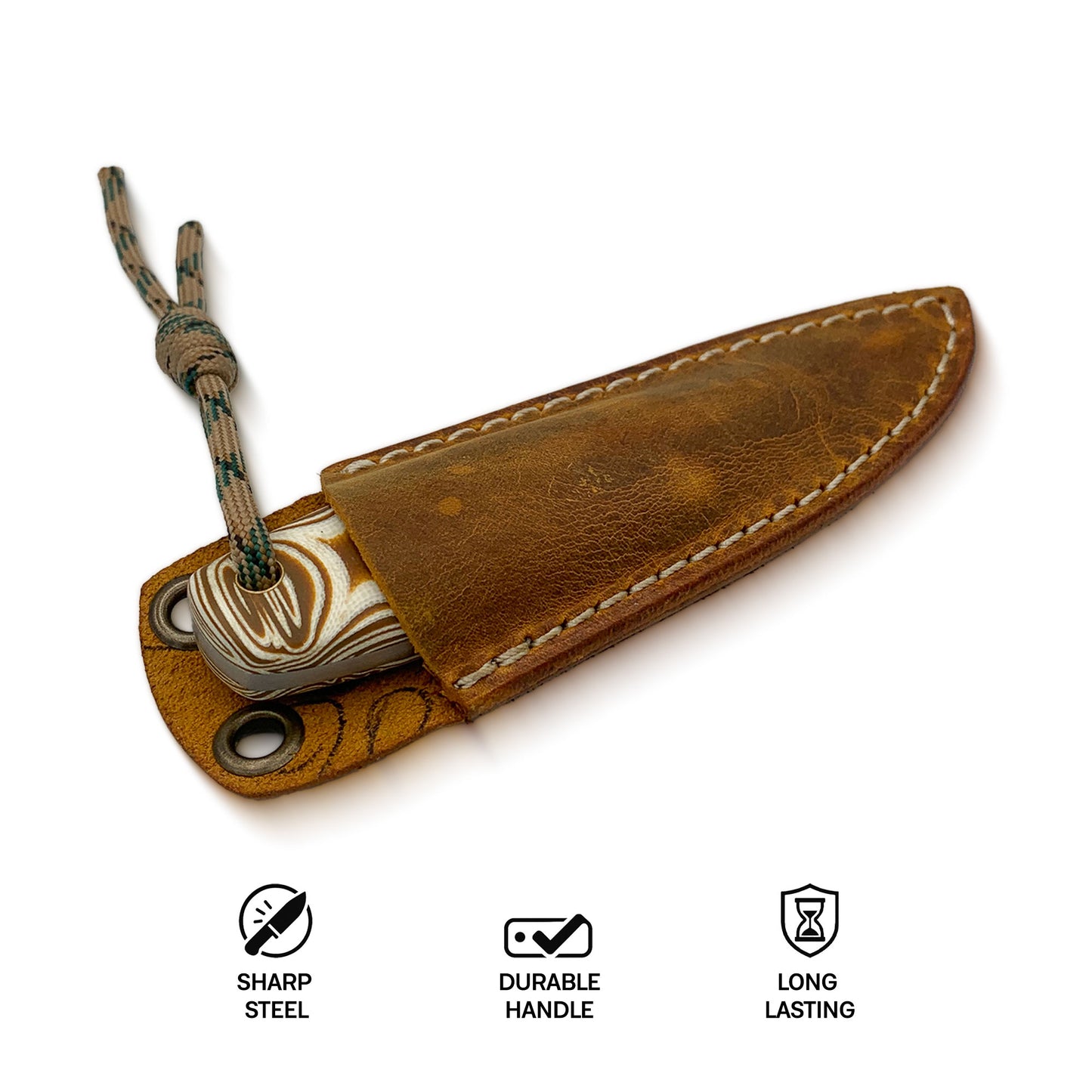 Terva - Traditional Finnish Puukko Knife with G10 Micarta Handle & Leather Sheath