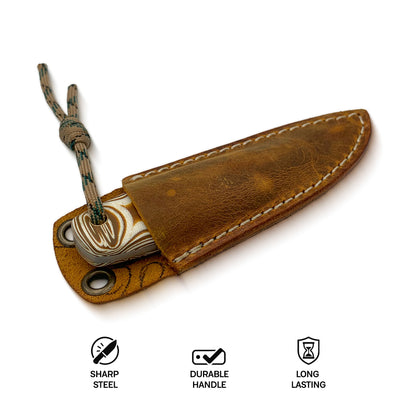 Terva - Traditional Finnish Puukko Knife with G10 Micarta Handle & Leather Sheath