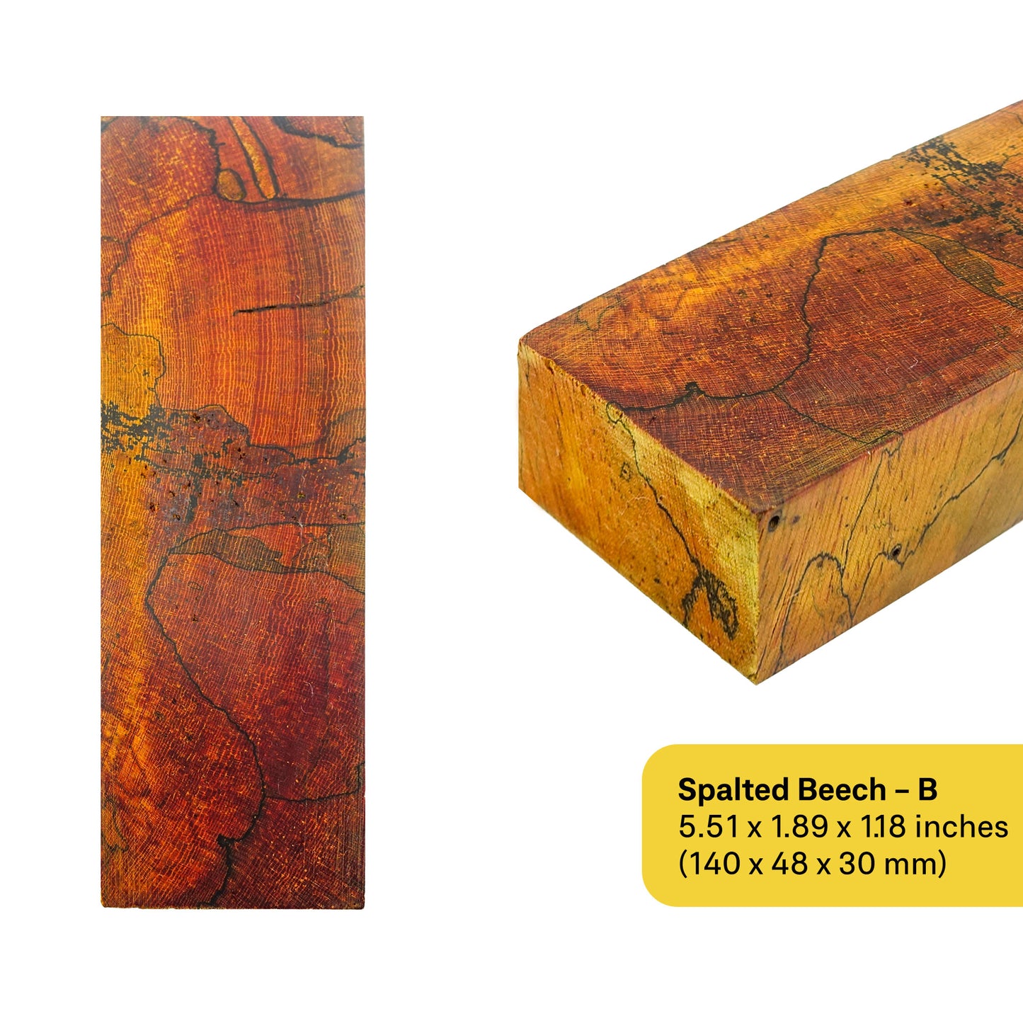 Spalted Beech Stabilized Wood Blanks (December 2024 Edition)